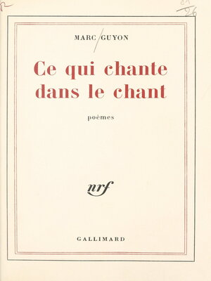 cover image of Ce qui chante dans le chant